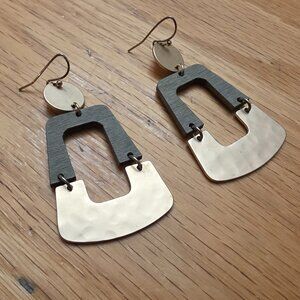 Mia & Tess Paper Store Wood/Metal Drop Dangle Earrings